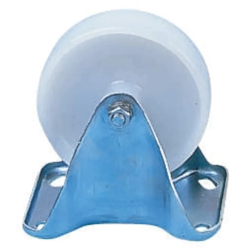 Flexello Fixed Castor with Nylon Wheel 250 kg Capacity, 100 mm Diameter, Zinc Plated Steel Frame 429NY