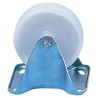 Flexello Fixed Castor with Nylon Wheel 250 kg Capacity, 100 mm Diameter, Zinc Plated Steel Frame 429NY
