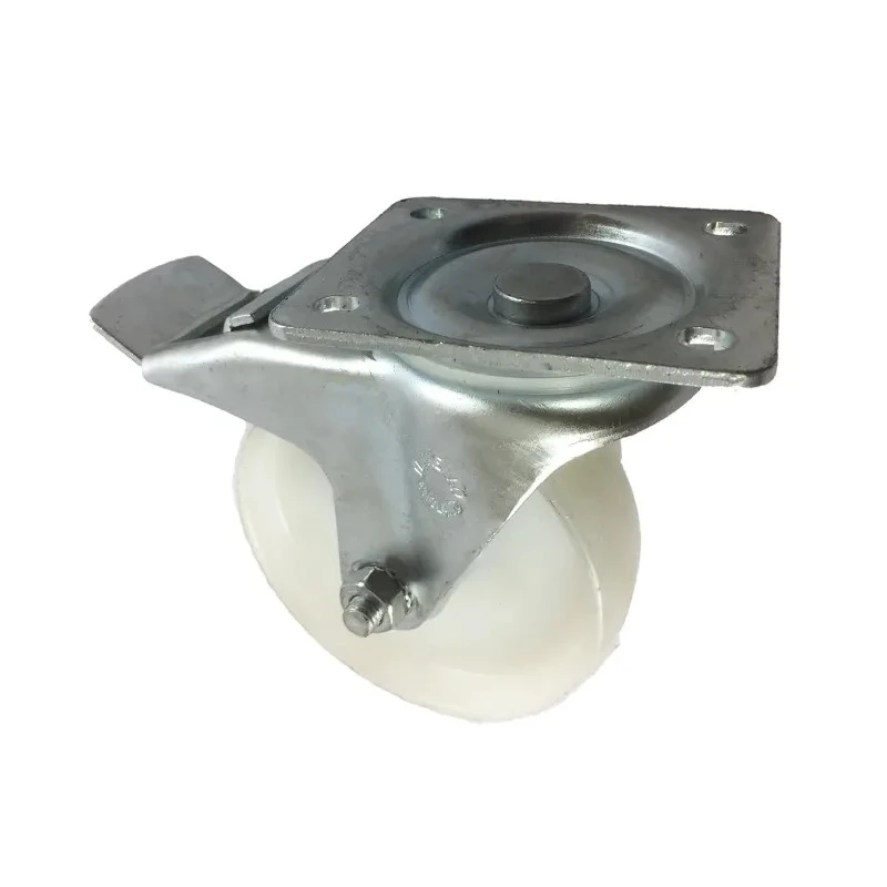 Flexello Braked Swivel Castor Heavy Duty Nylon Wheel 100 mm Diameter 250 kg Load Capacity 422NYSWB