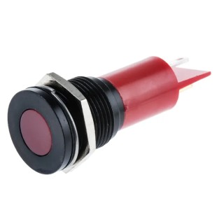 RS PRO Red Panel Mount Indicator, 12 V AC, 12 V DC, 20 mA, Solder Tab Termination, Flush Bezel 211-847