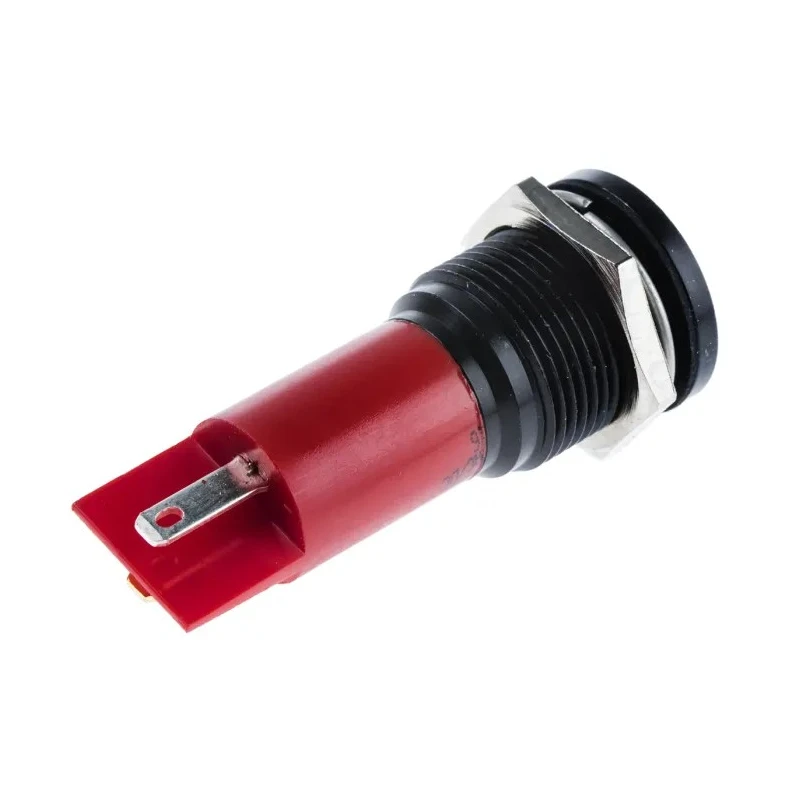 RS PRO Red Panel Mount Indicator, 12 V AC, 12 V DC, 20 mA, Solder Tab Termination, Flush Bezel 211-847