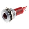 RS PRO Red Panel Mount Indicator, 230 V ac/115 V dc, 3mA Current, Silver Bezel, 67.5mm Length, Model 211-831