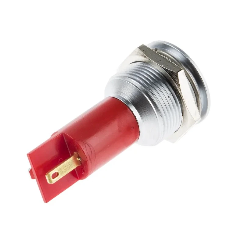 RS PRO Red Panel Mount Indicator, 230 V ac/115 V dc, 3mA Current, Silver Bezel, 67.5mm Length, Model 211-831