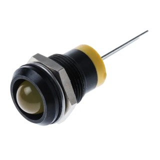 RS PRO Yellow Panel Mount Indicator 2V DC 20mA Prominent Bezel 12mm Mount Hole 211-853