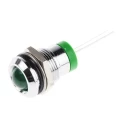 RS PRO Green Panel Mount Indicator 2V DC 20mA Prominent Bezel Silver 12 mm Mount Hole 211-948