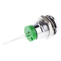 RS PRO Green Panel Mount Indicator 2V DC 20mA Prominent Bezel Silver 12 mm Mount Hole 211-948