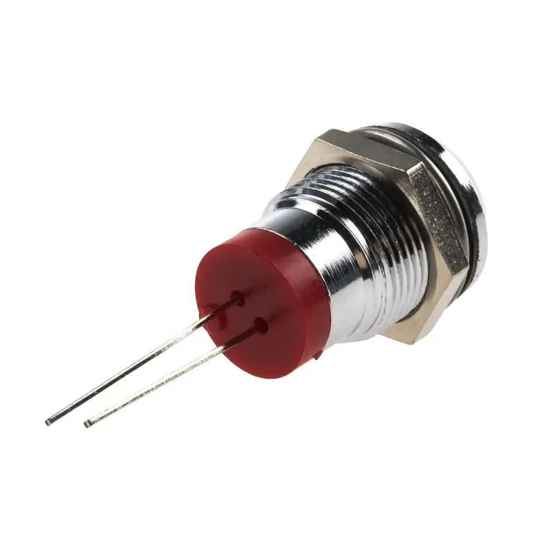 RS PRO Red Panel Mount Indicator, 2V dc, 20mA, Silver Prominent Bezel 12mm Mount Hole 211-954