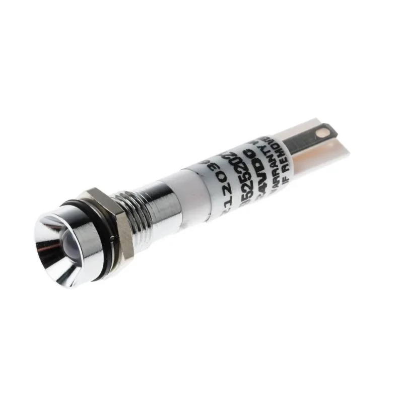 RS PRO White Panel Mount Indicator 20mA Solder Tab Termination IP67 Recessed Bezel Silver 41mm Length 212-036