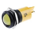 RS PRO Yellow Panel Mount Indicator 24V dc, 36V dc, 10mA, Prominent Bezel Style, 22mm Mount Hole 212-058