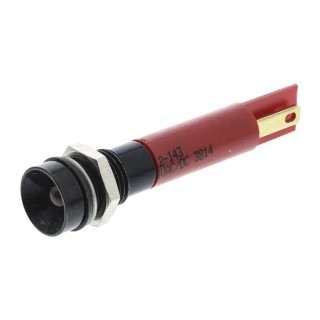 RS PRO Red Panel Mount Indicator, 24V DC, 17mA, Solder Tab Termination, IP67 Recessed Bezel 212-143