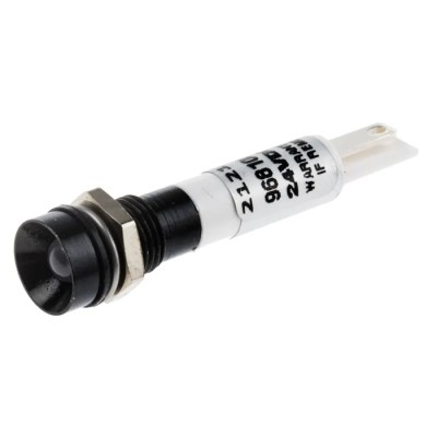 RS PRO White Panel Mount Indicator 24V DC 17mA Solder Tab Termination IP67 Recessed 212-187