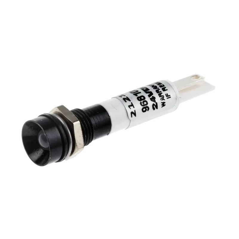 RS PRO White Panel Mount Indicator 24V DC 17mA Solder Tab Termination IP67 Recessed 212-187