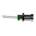 RS PRO Green Panel Mount Indicator 2V DC 20mA IP67 Recessed Bezel Silver 32mm Length 8mm Mount Hole UK IP67