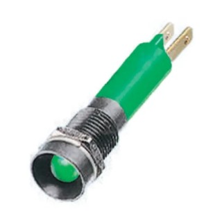 RS PRO Green Panel Mount Indicator 24V 17mA Solder Tab Termination IP67 Recessed 212-171