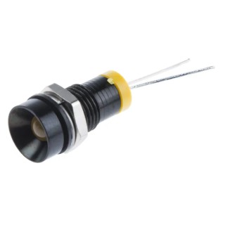 RS PRO Yellow Panel Mount Indicator, 2V dc, 20mA, IP67 Recessed Bezel Style IP67