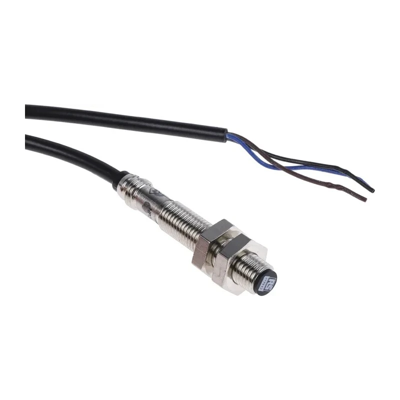 RS PRO Threaded Barrel Inductive Proximity Sensor M8 x 1, PNP Output 30 V DC 200 mA 1.5 mm Detection 164-6092