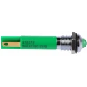 RS PRO Green Panel Mount Indicator 24V dc 17mA Solder Tab Termination IP67 Silver Bezel 212-272