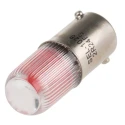 RS PRO Red Indicator Lamp Multichip 24V dc BA9 Base 11mm Diameter 212-317