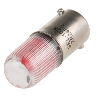RS PRO Red Indicator Lamp Multichip 24V dc BA9 Base 11mm Diameter 212-317