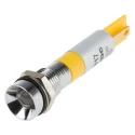 RS PRO Yellow Panel Mount Indicator 12V 20mA Solder Tab Termination IP67 Recessed 212-367
