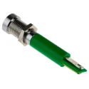 RS PRO Green LED Panel Mount Indicator 8 mm, Solder Tab Termination, IP67, 24V dc 212-288
