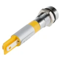 RS PRO Yellow Panel Mount Indicator 12V 20mA Solder Tab Termination IP67 Recessed 212-367