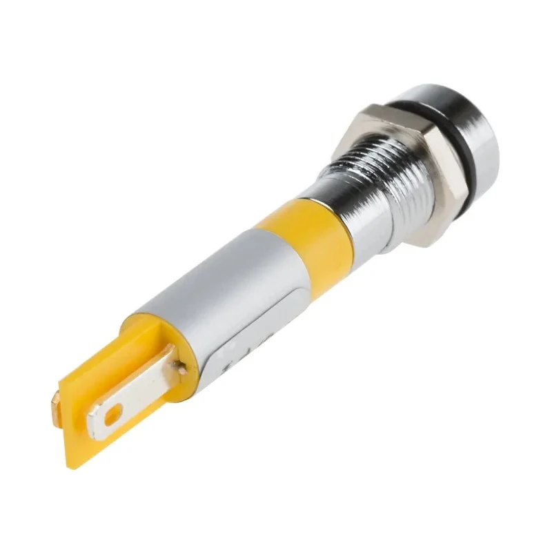 RS PRO Yellow Panel Mount Indicator 12V 20mA Solder Tab Termination IP67 Recessed 212-367