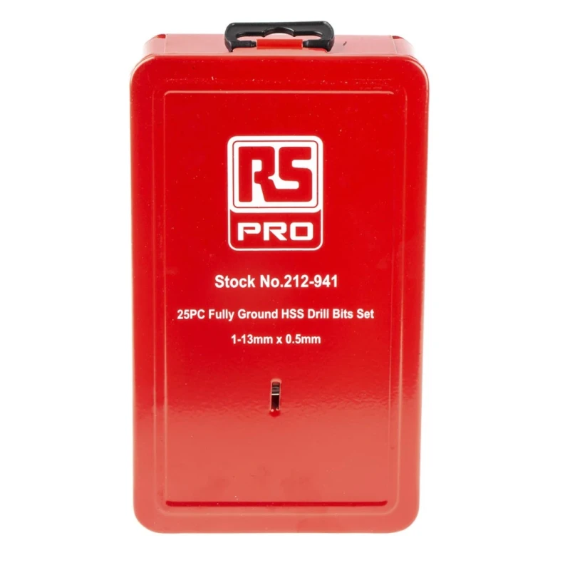 RS PRO 25-Piece High-Speed Steel Metal Drill Bit Set, Twist Type, 1 mm to 13 mm 212-941