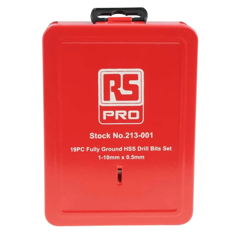 RS PRO 19-Piece High-Speed Steel (HSS) Twist Drill Bit Set for Metal 1 mm to 10 mm 213-001