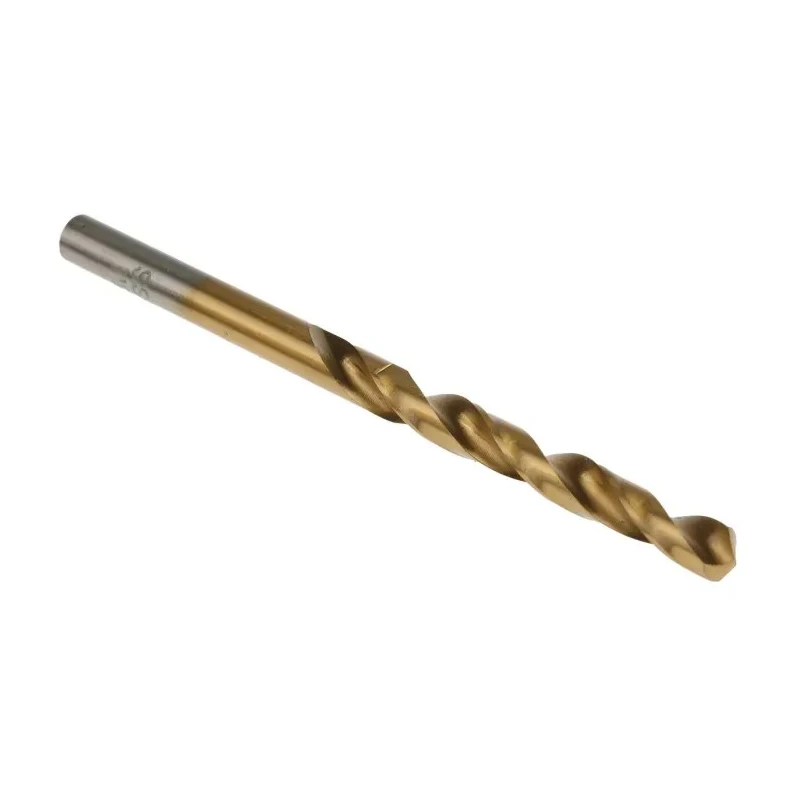 RS PRO High-Speed Steel (HSS) Spiral Flute Jobber Drill Bit Set, 5.1 mm Diameter, 86 mm Overall Length, Tin Coated 213-196