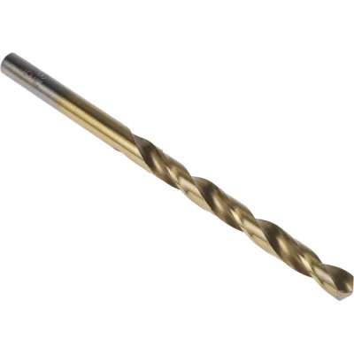 RS PRO High Speed Steel (HSS) Titanium Nitride Coated Jobber Drill Bit Set 5.4mm Shank Size 93mm Overall Length 10 213-231