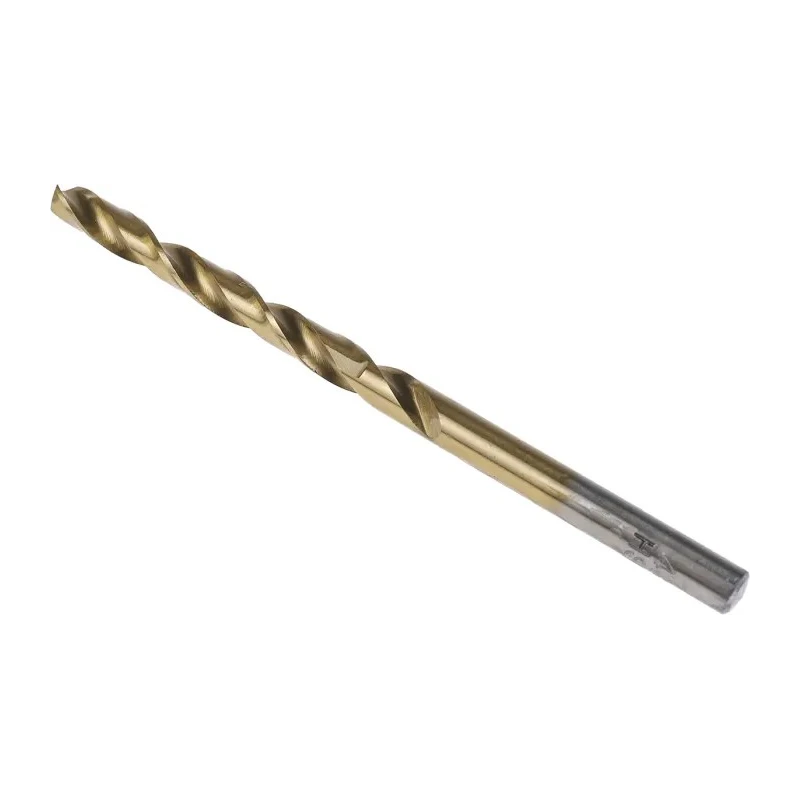 RS PRO HSS Jobber Drill Bit Tin Coated Cylindrical Shank 4.8mm Size 86mm Overall Length 118° Point Angle 10 Pieces 213-225
