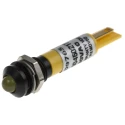 RS PRO Yellow Panel Mount Indicator 17mA Solder Tab Termination IP67 Silver Bezel 44mm 212-266