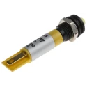 RS PRO Yellow Panel Mount Indicator 17mA Solder Tab Termination IP67 Silver Bezel 44mm 212-266