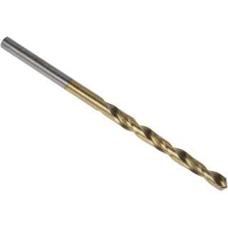 RS PRO HSS Jobber Drill Bit, 3.1 mm Diameter, Tin Coated Cylindrical Shank, 65 mm Overall Length, 118° Point Angle 213-382