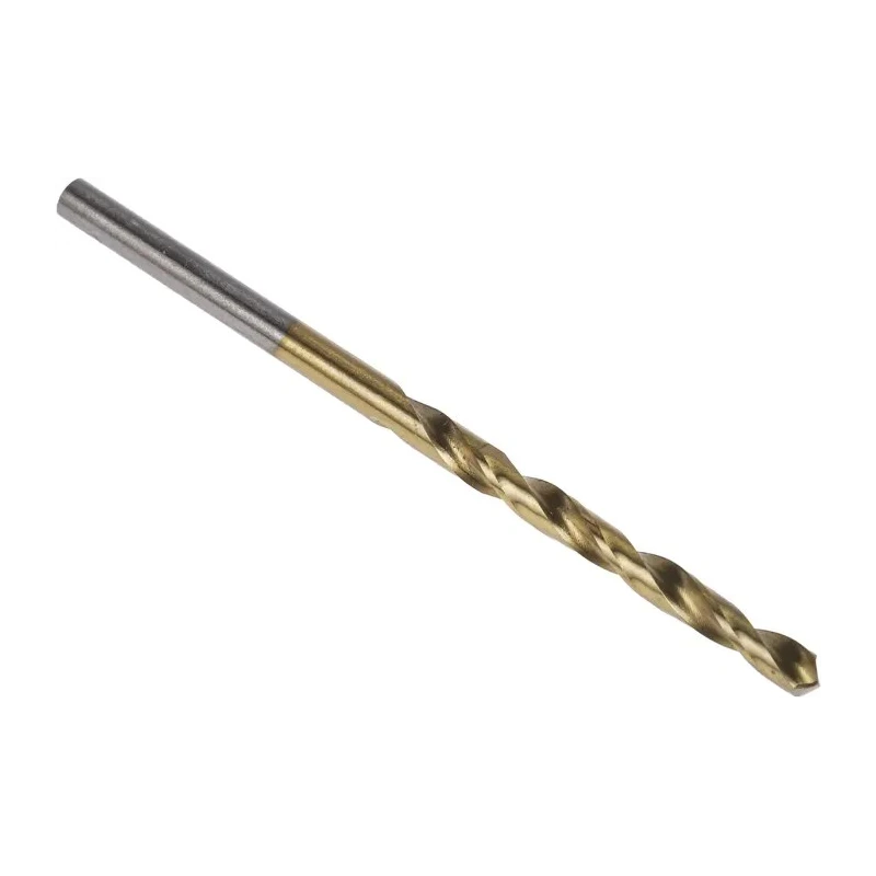RS PRO HSS Jobber Drill Bit, 3.1 mm Diameter, Tin Coated Cylindrical Shank, 65 mm Overall Length, 118° Point Angle 213-382