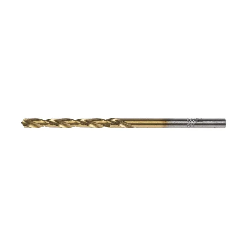 RS PRO HSS Jobber Drill Bit, 3.1 mm Diameter, Tin Coated Cylindrical Shank, 65 mm Overall Length, 118° Point Angle 213-382