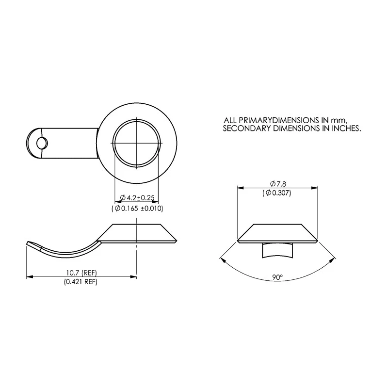 Essentra Brass Fan Grounding Terminal, 7.8 mm Outside Diameter FG-1