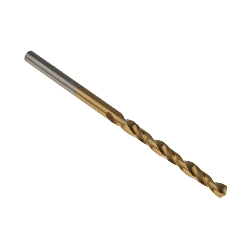RS PRO High-Speed Steel (HSS) Titanium Nitride Coated Jobber Drill Bit 3.4mm Diameter 70mm Overall Length 10 Pieces 213-742