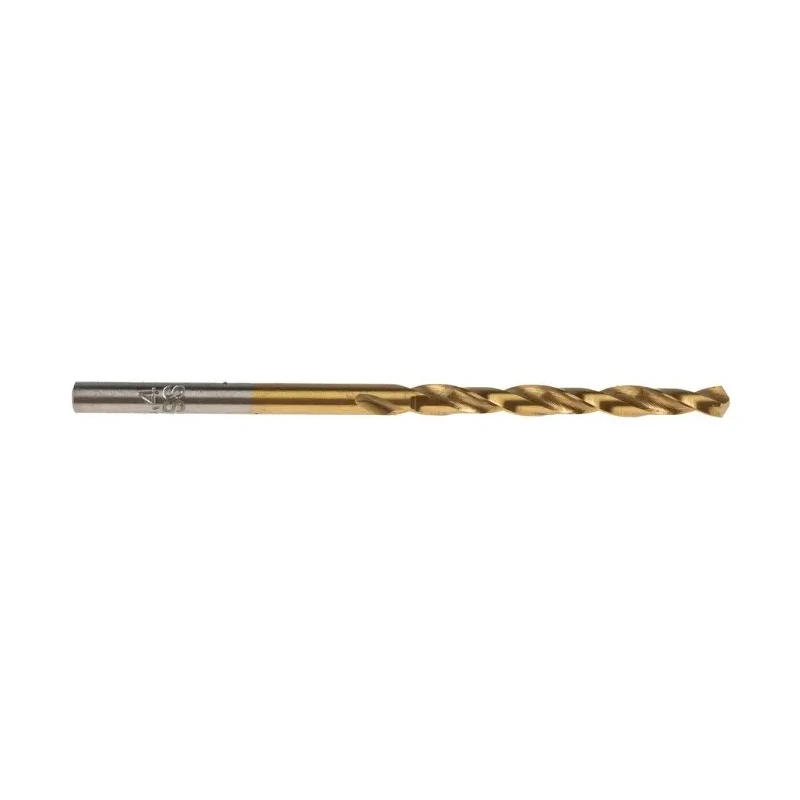 RS PRO High-Speed Steel (HSS) Titanium Nitride Coated Jobber Drill Bit 3.4mm Diameter 70mm Overall Length 10 Pieces 213-742