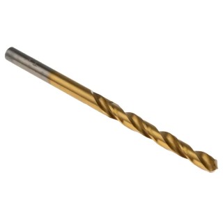 RS PRO High Speed Steel Titanium Nitride Coated Jobber Drill Bit 4.6mm Diameter, 80mm Overall Length, 10 Pieces 213-786