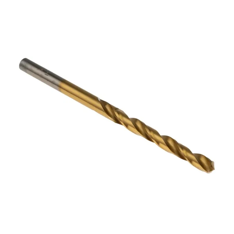 RS PRO High Speed Steel Titanium Nitride Coated Jobber Drill Bit 4.6mm Diameter, 80mm Overall Length, 10 Pieces 213-786
