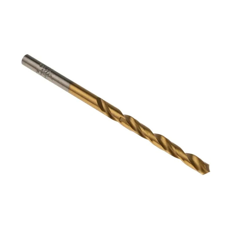 RS PRO High-Speed Steel (HSS) Tin Coated Jobber Drill Bit Set, 3.9 mm Shank Size, 75 mm Overall Length, 10 Pieces 213-837