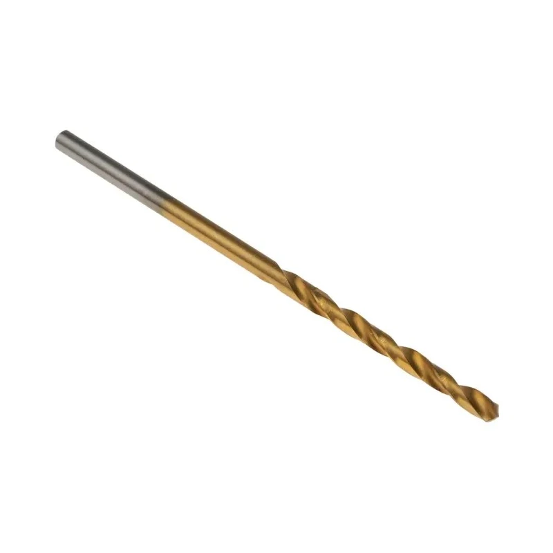 RS PRO HSS Titanium Nitride Coated Jobber Drill Bit, 53mm Overall Length, 2.2mm Shank Size, 4-Flute Spiral, Tin 213-950