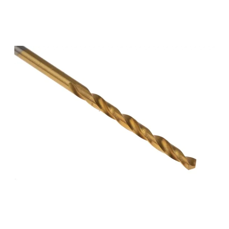 RS PRO HSS Titanium Nitride Coated Jobber Drill Bit, 53mm Overall Length, 2.2mm Shank Size, 4-Flute Spiral, Tin 213-950