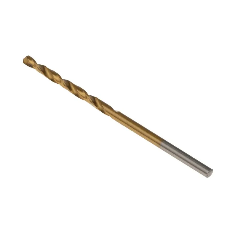 RS PRO HSS Titanium Nitride Coated Jobber Drill Bit 2.4mm Diameter, 57mm Overall Length, 30mm Drilling Length 213-938