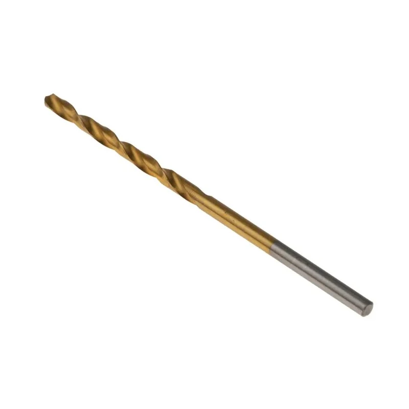RS PRO HSS Titanium Nitride Coated Jobber Drill Bit, 53mm Overall Length, 2.2mm Shank Size, 4-Flute Spiral, Tin 213-950