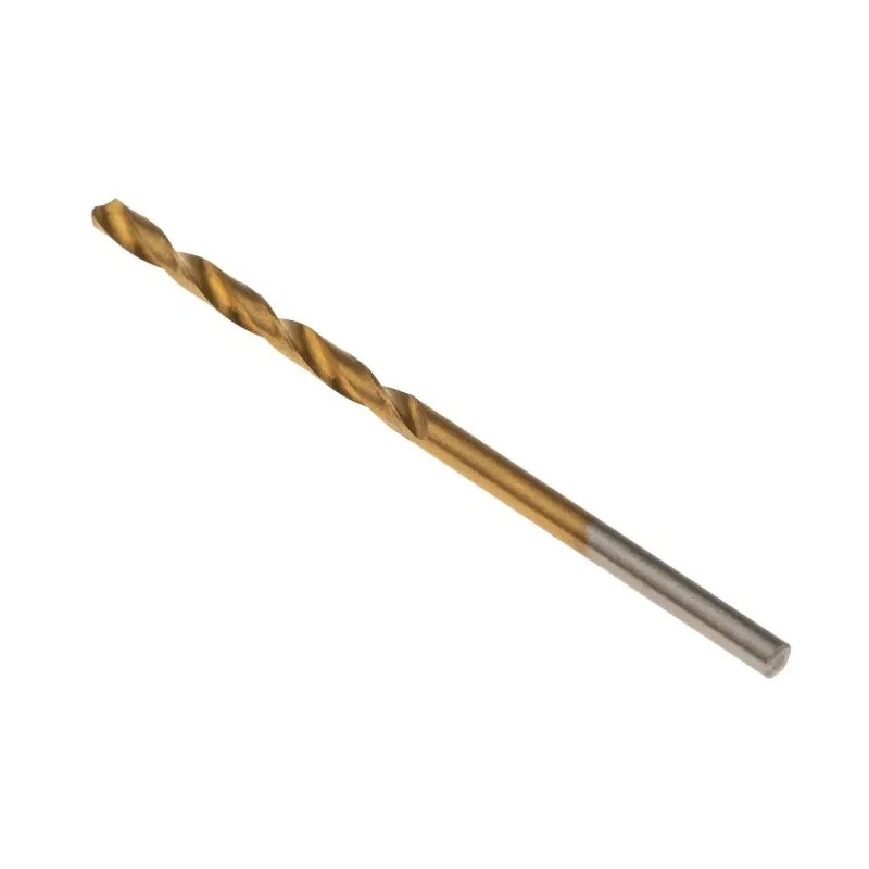 RS PRO High-Speed Steel (HSS) Jobber Drill Bit Tin Coated 2.3mm Diameter 53mm Overall Length 27mm Drilling Length 213-944