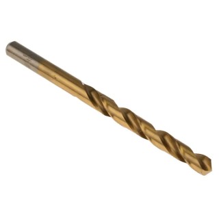 RS PRO High-Speed Steel Titanium Nitride Coated Jobber Drill Bit 8 mm Shank Size 117 mm Overall Length 10 Pcs 214-004