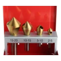 RS PRO HSS Countersink Drill Bit Set with 90° Angle, 4 Piece Set, Sizes 2-20 mm 215-467